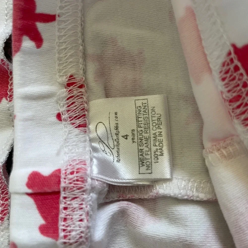 Roller Rabbit Pajamas Pink Bunny Print Pima Cotton Kids Size‎ 4 Cozy Designer